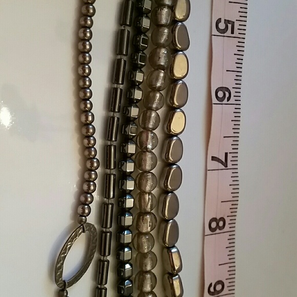 Silbada gray and black multi strand necklace - Picture 2 of 3